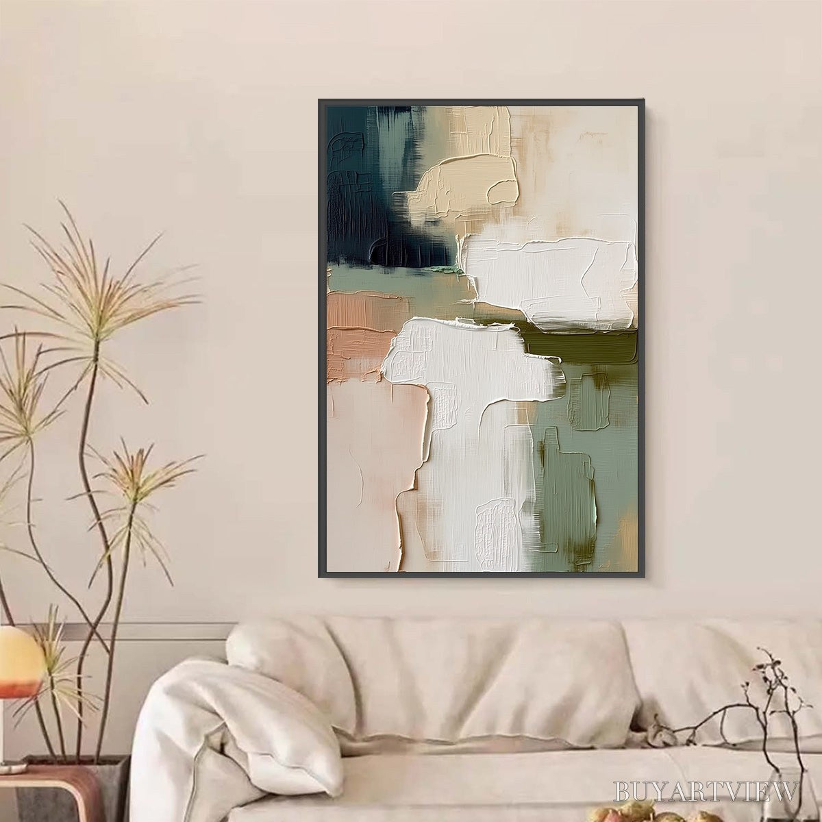 ARTOVITAS Earthen Strata – Heavily Textured Wabi Sabi Abstract Oil Painting - image 6