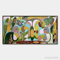 ARTOVITAS the Conversationalists – Large Horizontal Boho Abstract Figurative Painting - image 1