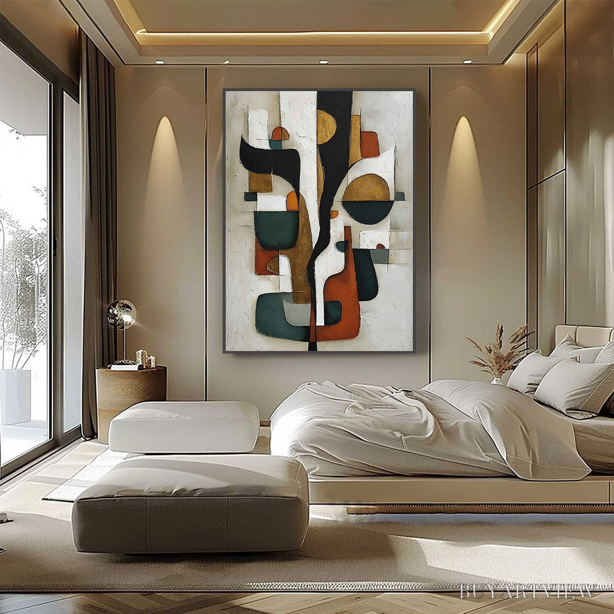 ARTOVITAS Terra Forma – Textured Geometric Abstract Oil Painting for Modern Decor - image 2