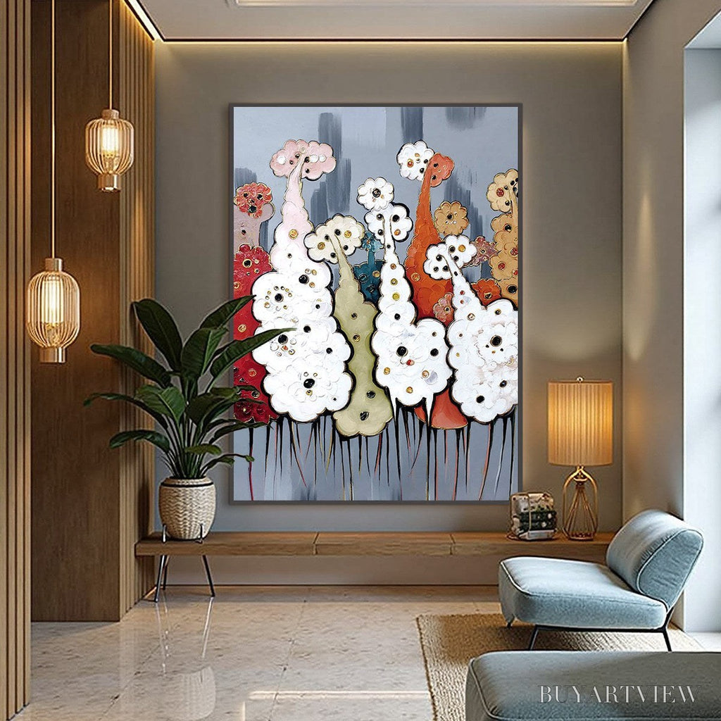 ARTOVITAS Dreamwood Grove – Whimsical Abstract Forest Textured Impasto Painting - image 4