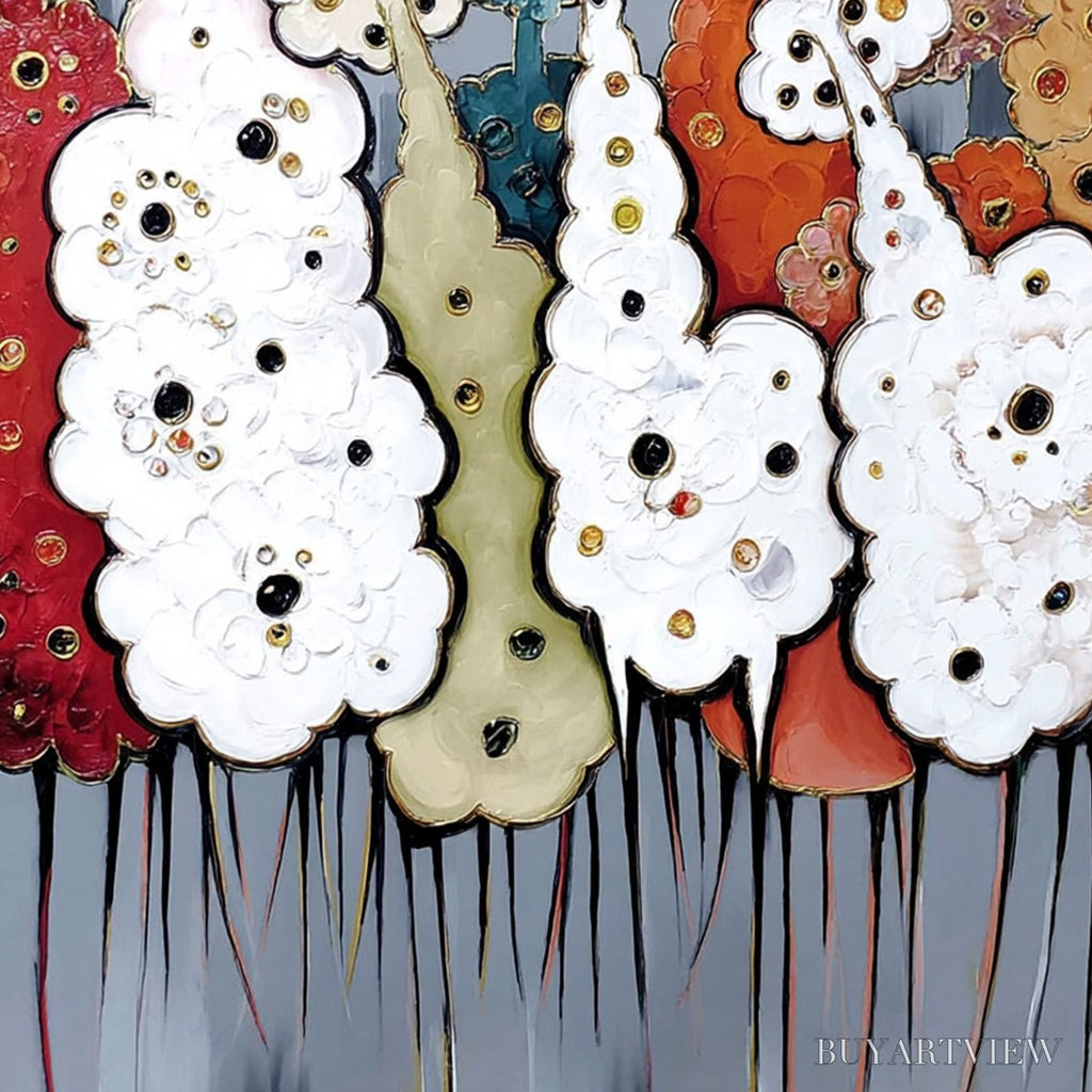 ARTOVITAS Dreamwood Grove – Whimsical Abstract Forest Textured Impasto Painting - image 5