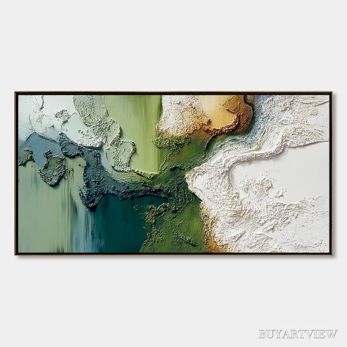 ARTOVITAS Terra Verde – Textured Abstract Earth Tone Landscape Painting - image 1