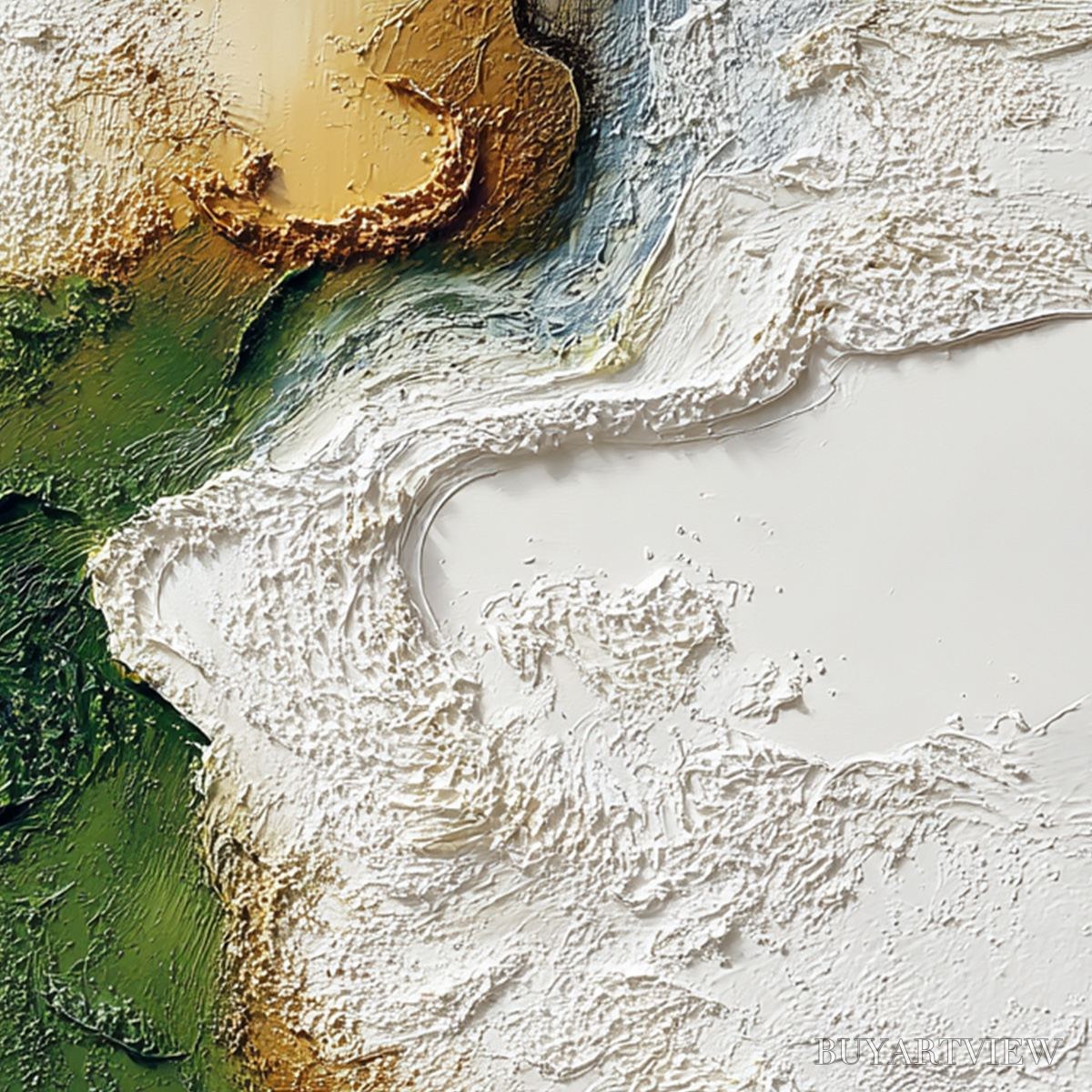 ARTOVITAS Terra Verde – Textured Abstract Earth Tone Landscape Painting - image 5