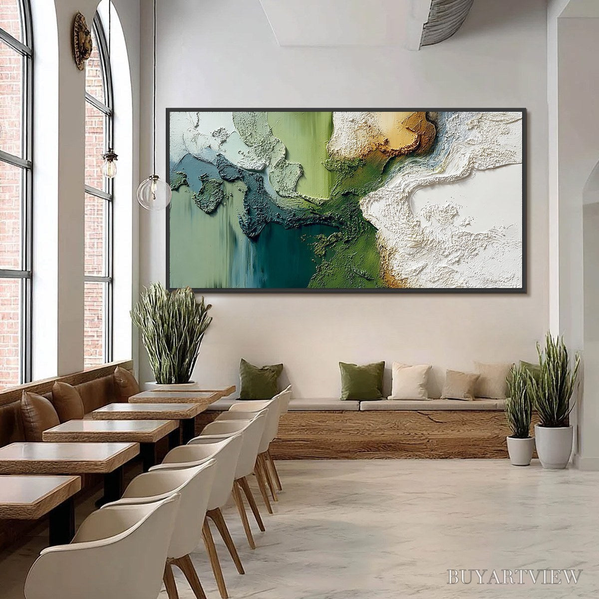 ARTOVITAS Terra Verde – Textured Abstract Earth Tone Landscape Painting - image 6