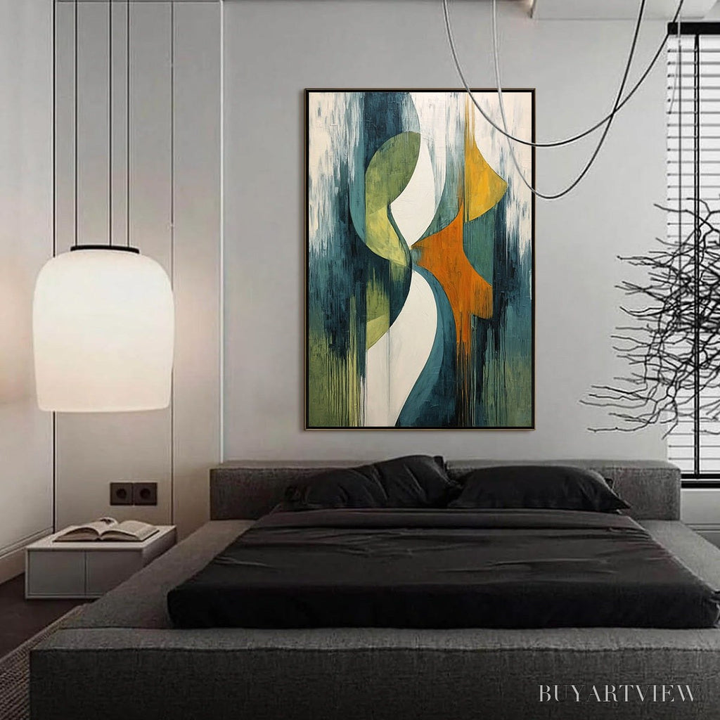 ARTOVITAS Convergence – Bold Vertical Abstract Painting with Textured Color Blocks - image 4