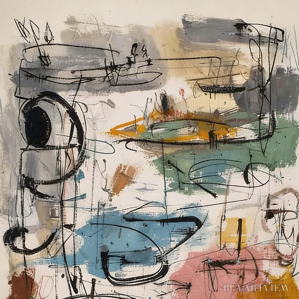 ARTOVITAS Concrete Jungle Symphony – Large Vertical Colorful Abstract - image 3