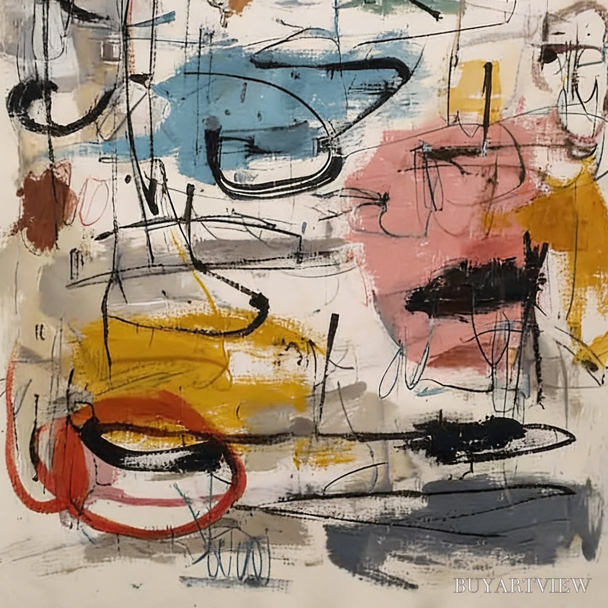 ARTOVITAS Concrete Jungle Symphony – Large Vertical Colorful Abstract - image 5