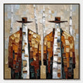 ARTOVITAS the Companions – Textured Impasto Painting of Two Figures in a Forest - image 1