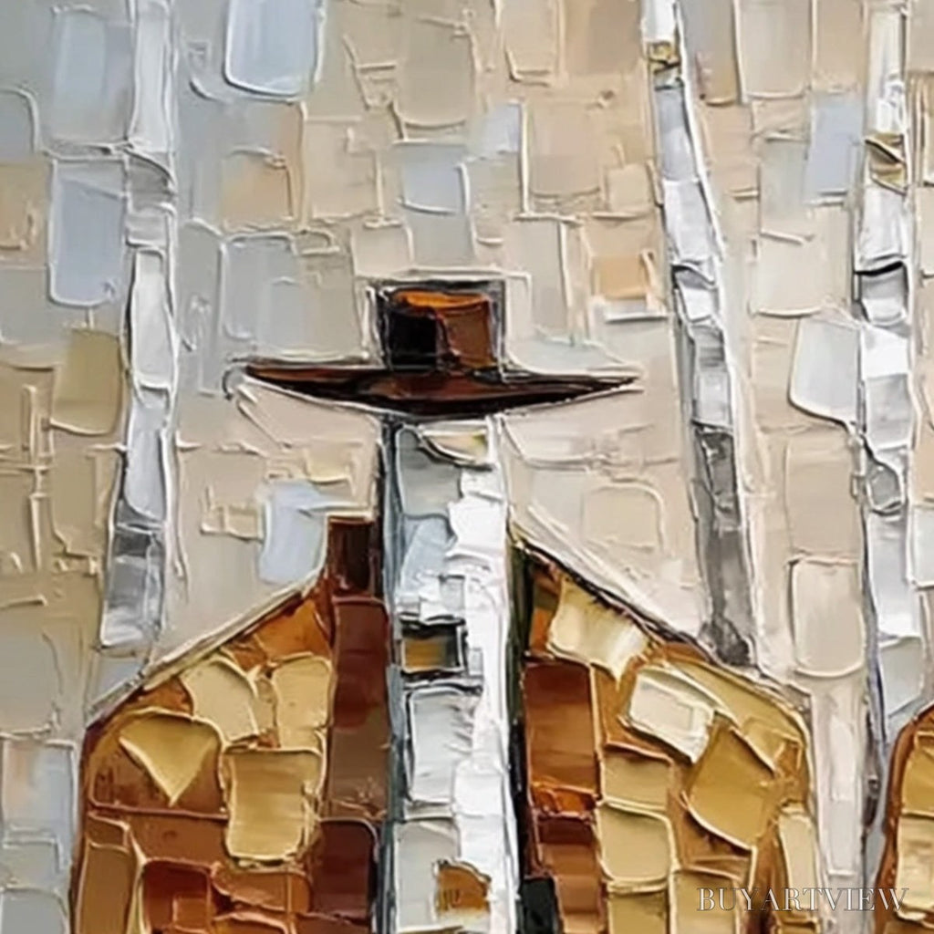 ARTOVITAS the Companions – Textured Impasto Painting of Two Figures in a Forest - image 3