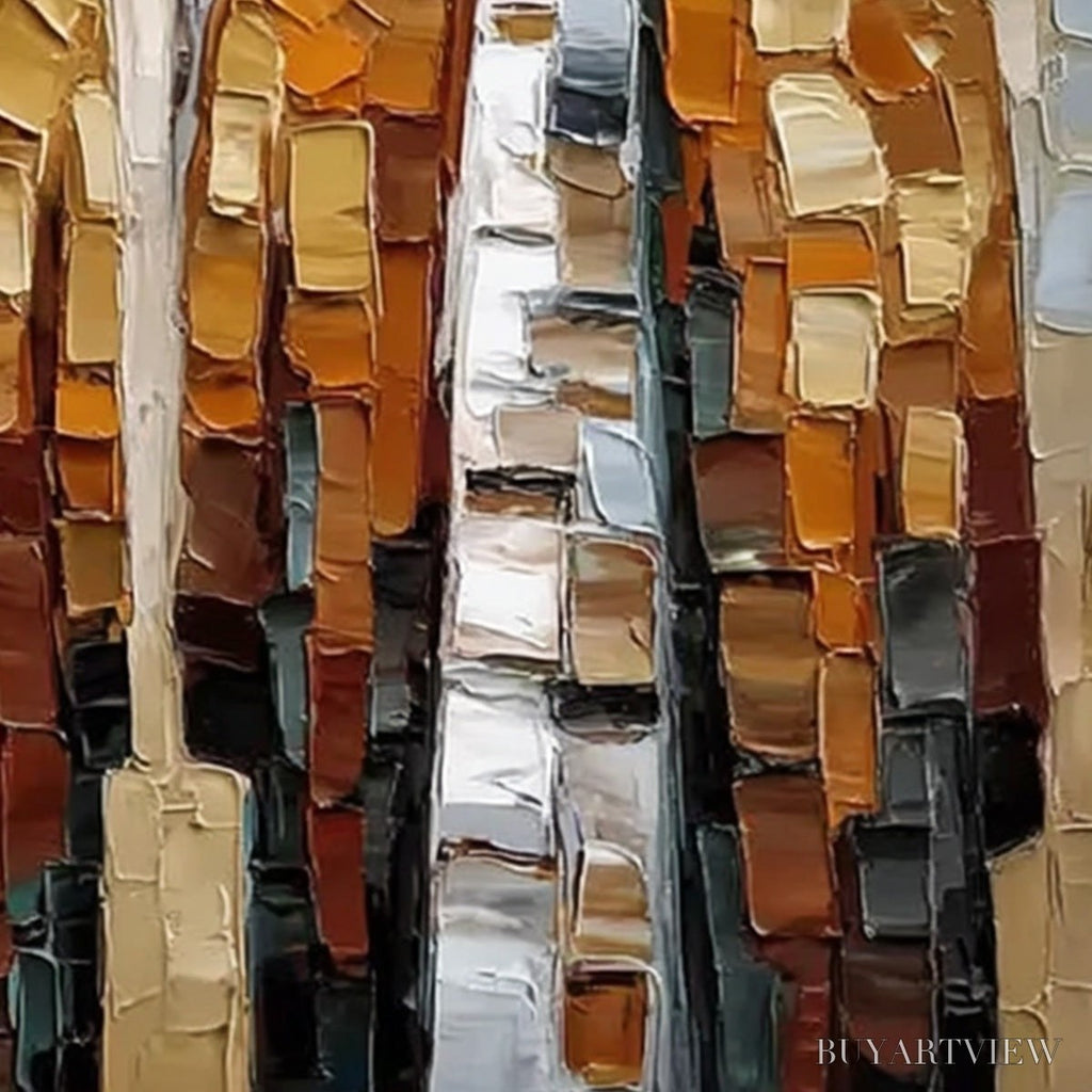 ARTOVITAS the Companions – Textured Impasto Painting of Two Figures in a Forest - image 5