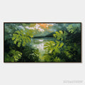 ARTOVITAS Verdant Hideaway – Textured Impasto Painting of a Forest Lake - image 1