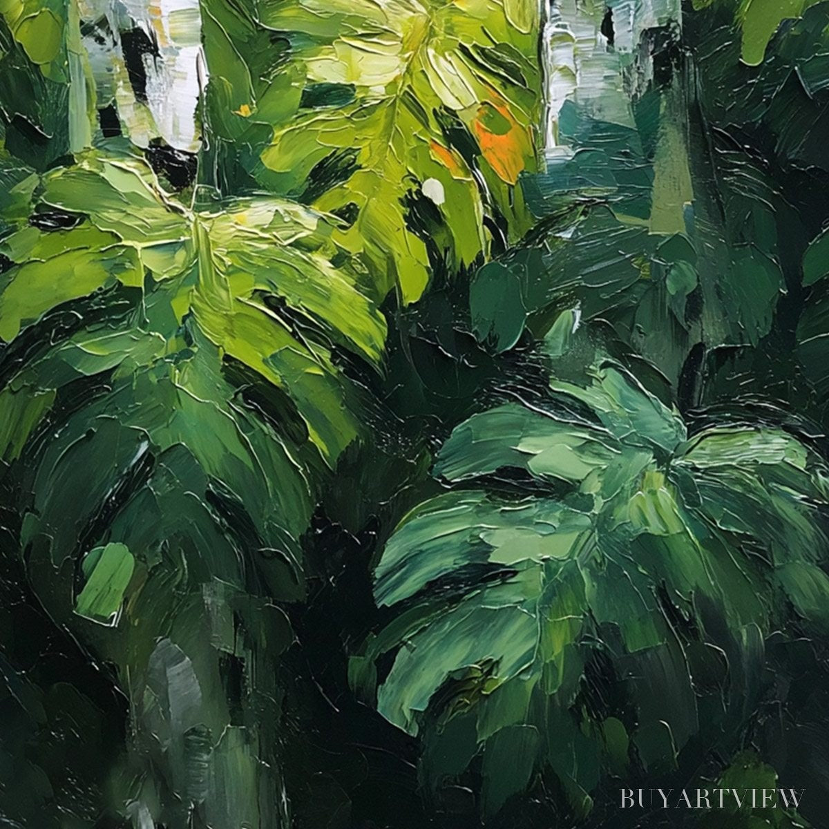 ARTOVITAS Birchwood Whispers – Textured Impasto Forest & Birch Tree Painting - image 5