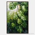 ARTOVITAS Emerald Sanctuary – Textured Green Monstera Leaf Impasto Oil Painting - image 1