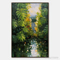 ARTOVITAS Verdant Sanctuary – Textured Palette Knife Painting of a Lush Jungle Oasis - image 1