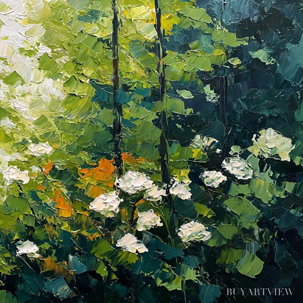 ARTOVITAS Emerald Glade – Textured Palette Knife Forest Landscape Painting - image 5