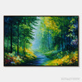ARTOVITAS Verdant Whisper – Textured Palette Knife Forest Landscape Oil Painting - image 1