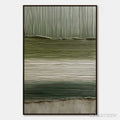 ARTOVITAS Terra Verde – Vertical Wabi Sabi Textured Abstract Green Earth Painting - image 1