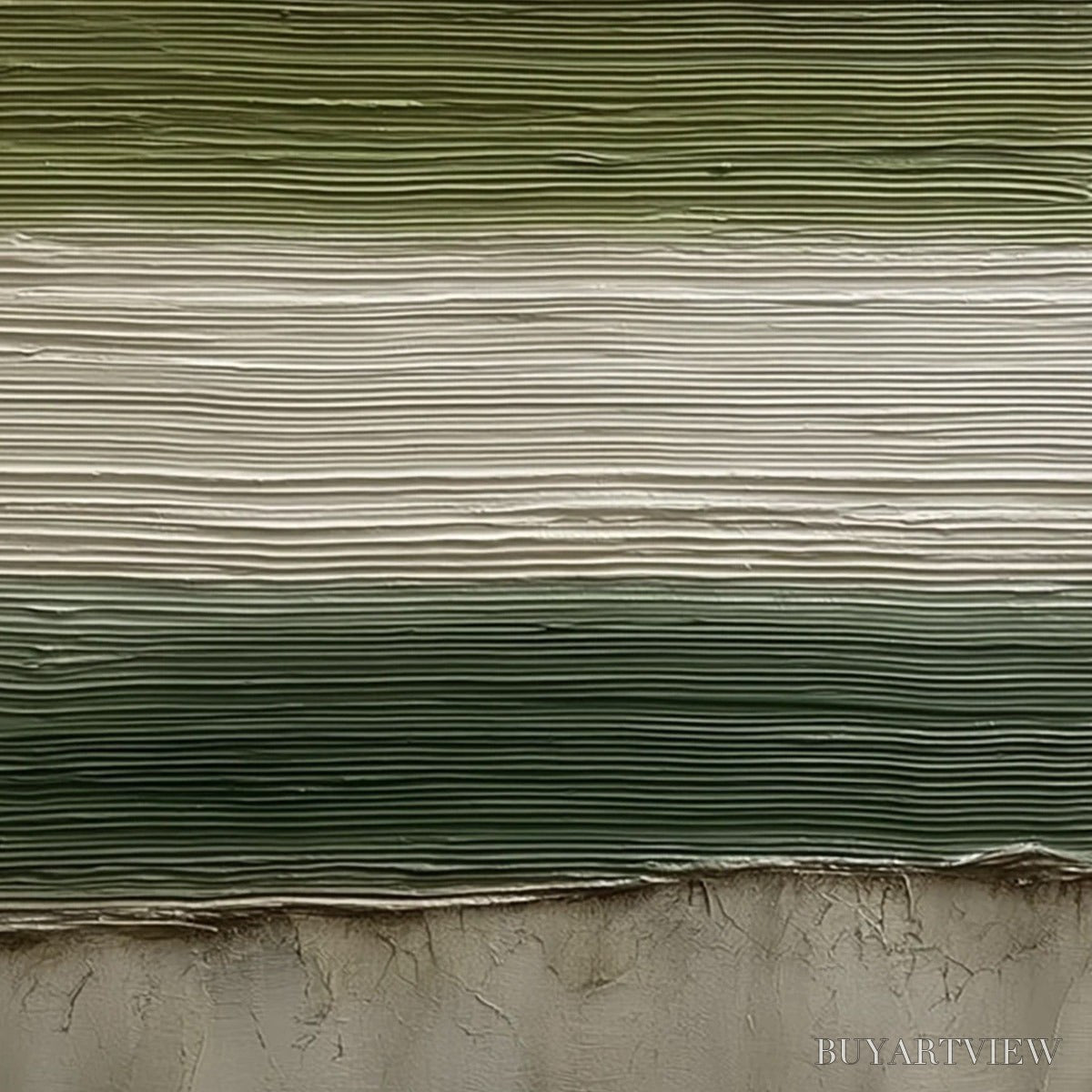 ARTOVITAS Terra Verde – Vertical Wabi Sabi Textured Abstract Green Earth Painting - image 5