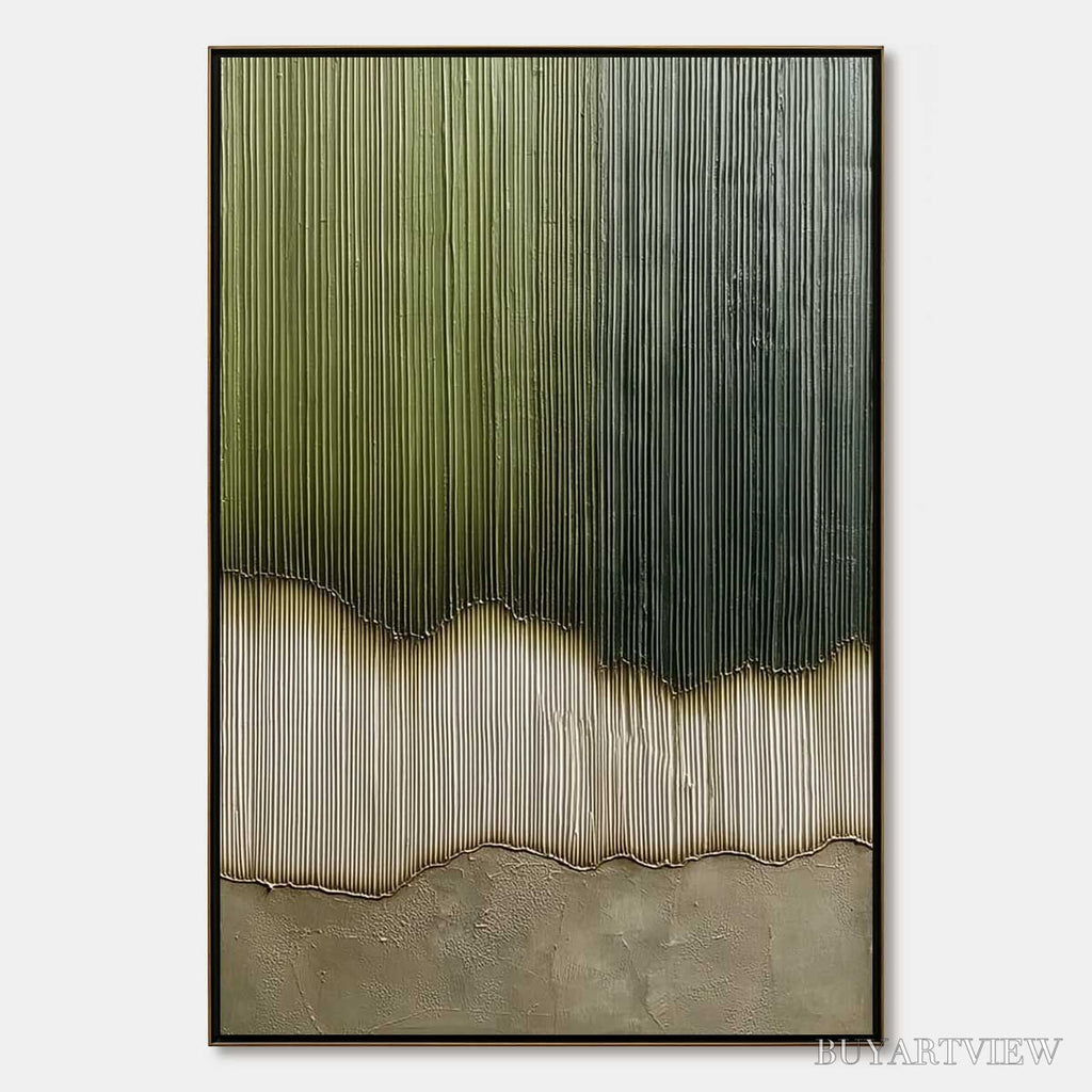 ARTOVITAS Verdant Strata – Textured Wabi Sabi Abstract Earth Painting - image 1