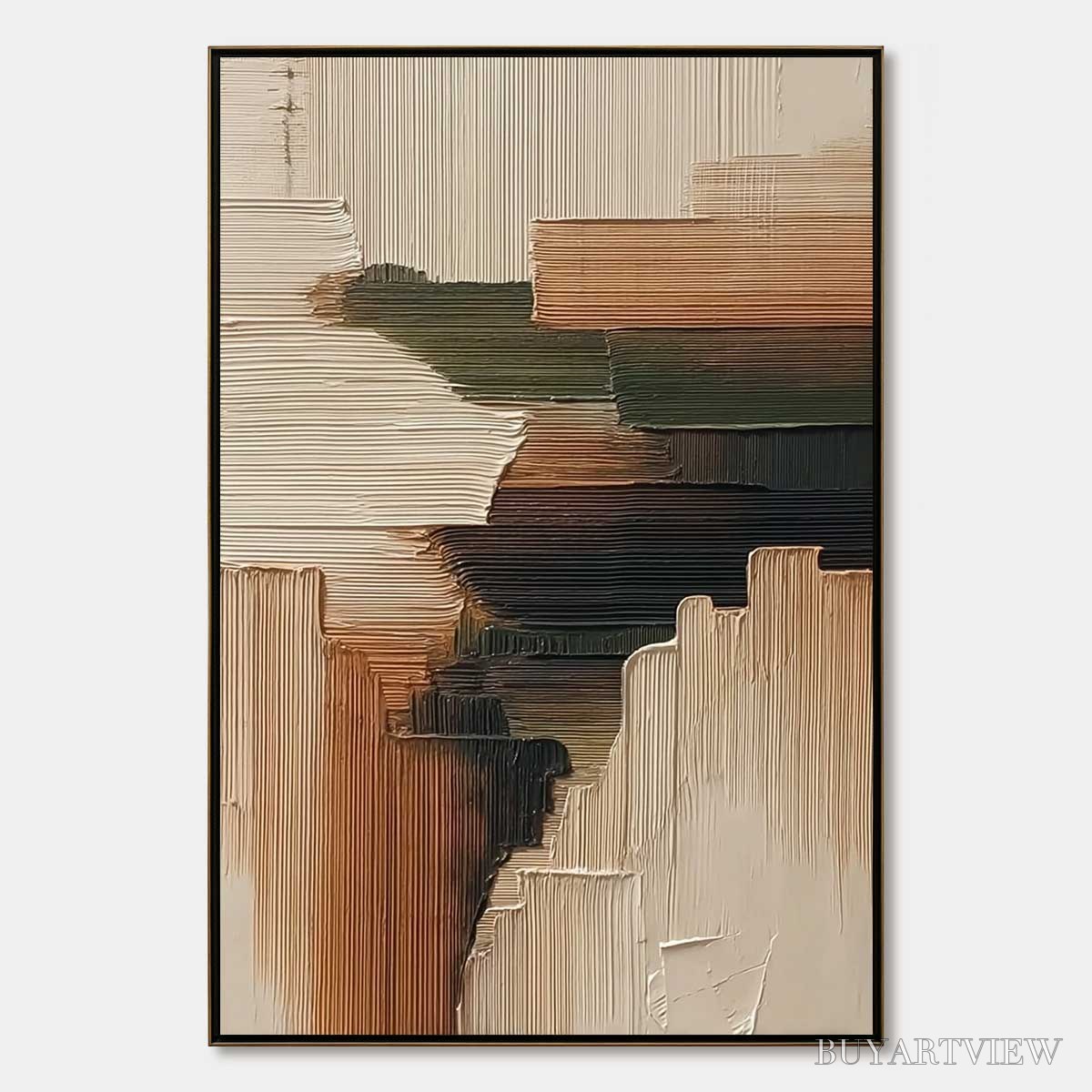 ARTOVITAS Earthen Strata – Heavily Textured Wabi Sabi Abstract Painting - image 1
