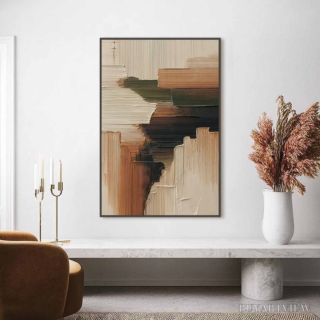 ARTOVITAS Earthen Strata – Heavily Textured Wabi Sabi Abstract Painting - image 2