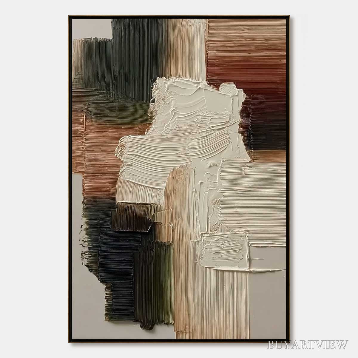 ARTOVITAS Strata – Vertical Wabi Sabi Textured Abstract Painting - image 1