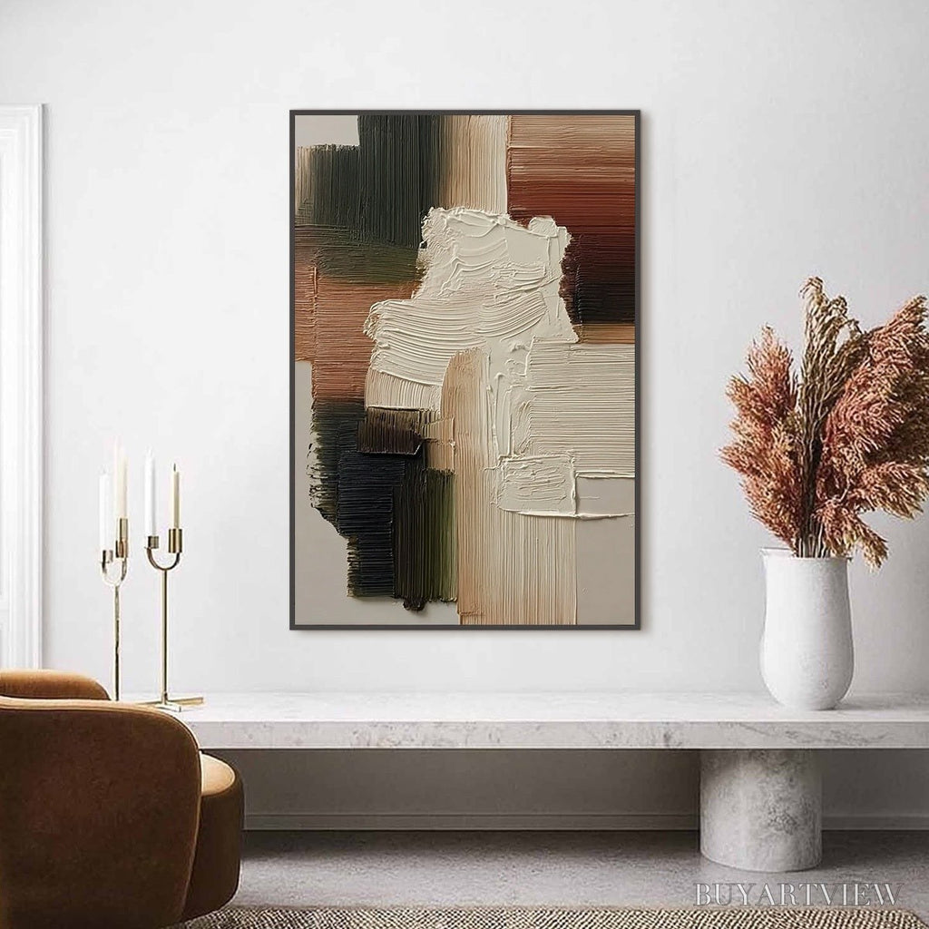 ARTOVITAS Strata – Vertical Wabi Sabi Textured Abstract Painting - image 2