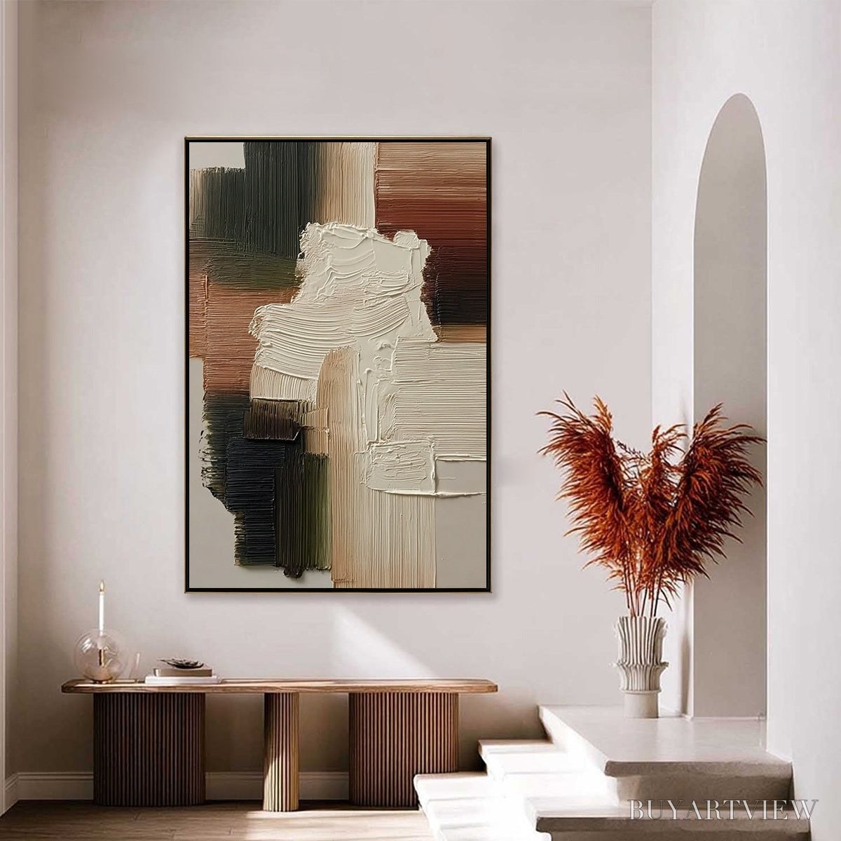 ARTOVITAS Strata – Vertical Wabi Sabi Textured Abstract Painting - image 4