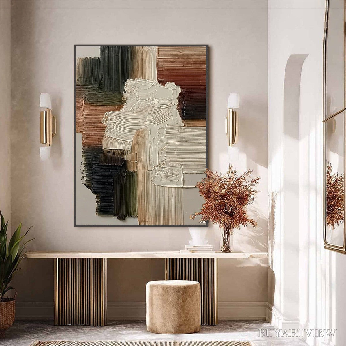 ARTOVITAS Strata – Vertical Wabi Sabi Textured Abstract Painting - image 6