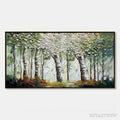 ARTOVITAS Verdant Sanctuary – Textured Impasto Birch Tree Forest - image 1