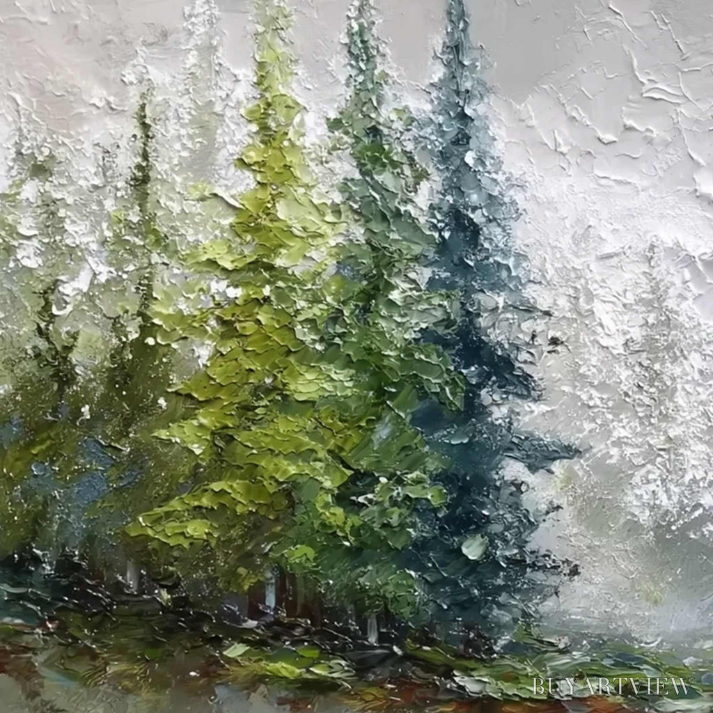ARTOVITAS Forest'S Breath – Textured Horizontal Forest Landscape Painting - image 3