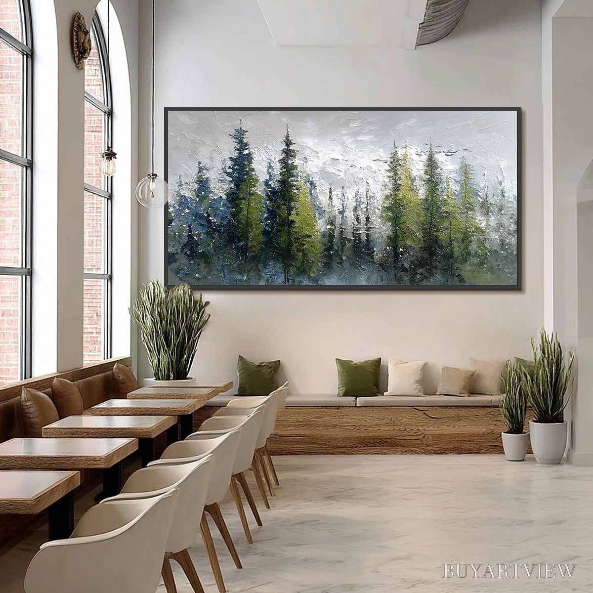 ARTOVITAS Silent Sentinels – Textured Impasto Pine Forest Landscape Painting - image 6