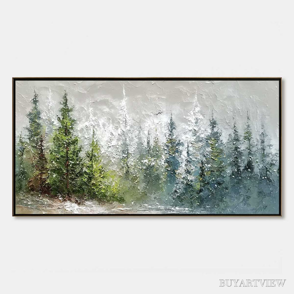 ARTOVITAS Whispers of the Pines – Textured Impasto Pine Forest Landscape Painting - image 1