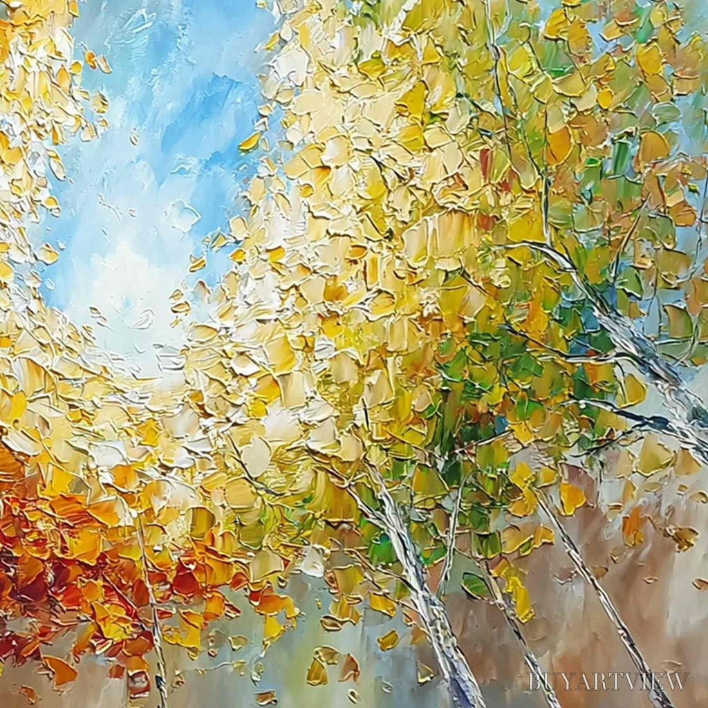 ARTOVITAS Autumn'S Gaze Palette Knife Forest Landscape Oil Painting - image 5