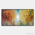 ARTOVITAS Sunlit Stroll – Textured Palette Knife Autumn Forest Landscape Painting - image 1