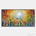 ARTOVITAS Emberglow Forest – Textured Palette Knife Autumn Forest Landscape Painting - image 1