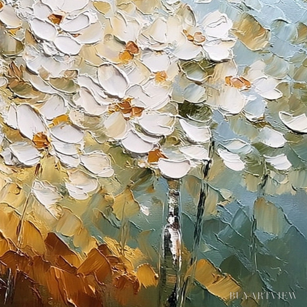 ARTOVITAS Forest of Light – Heavily Textured Palette Knife Birch Tree Forest Painting - image 5