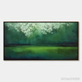 ARTOVITAS Verdant Stillness – Large Green Abstract Landscape Texture Painting - image 1