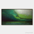 ARTOVITAS Verdant Calm – Large Green Abstract Landscape Textured Oil Painting - image 1