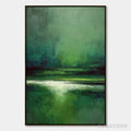ARTOVITAS Verdant Stillness – Textured Green Abstract Landscape Oil Painting - image 1
