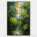 ARTOVITAS Emerald Sanctuary – Textured Impasto Forest & Plants Oil Painting - image 1