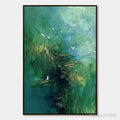 ARTOVITAS Verdant Sanctuary – Abstract Green Forest Landscape with Flying Birds - image 1