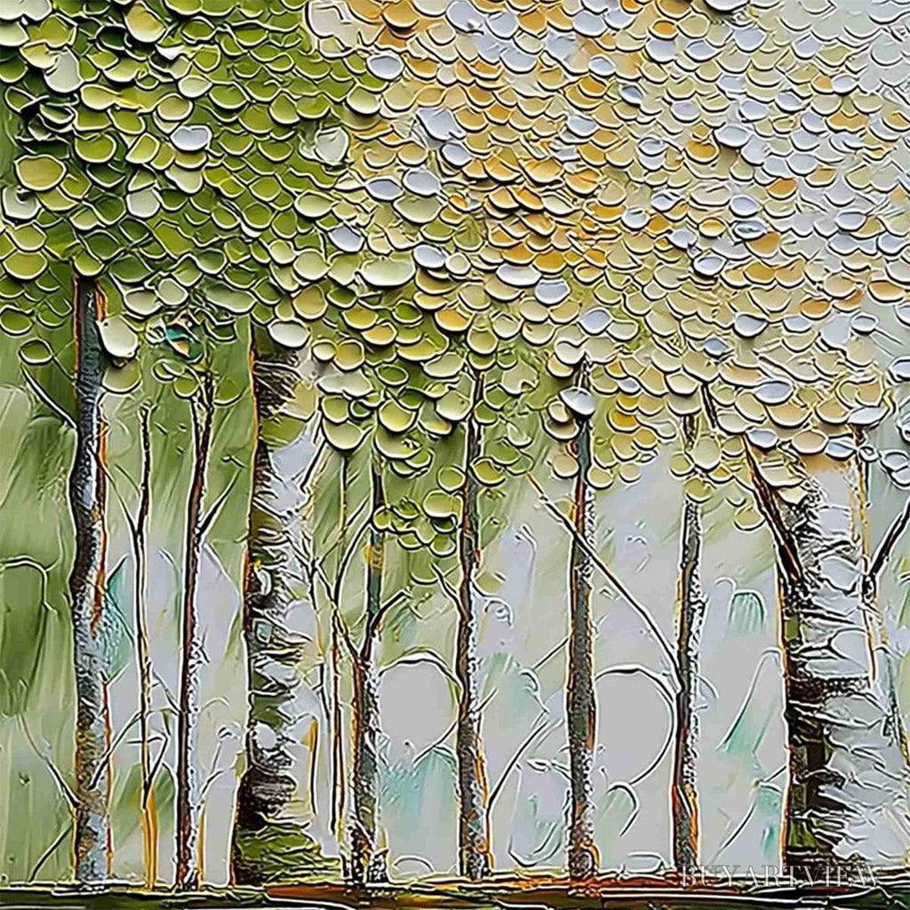 ARTOVITAS Whispering Grove – Textured Impasto Birch Tree Forest Landscape Painting - image 3
