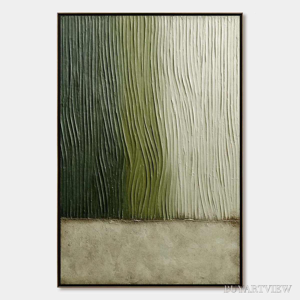 ARTOVITAS Verdant Groove – Textured Wabi Sabi Abstract Landscape Painting - image 1