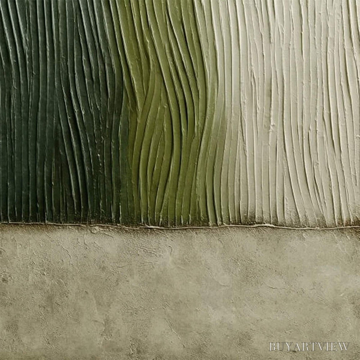 ARTOVITAS Verdant Groove – Textured Wabi Sabi Abstract Landscape Painting - image 5