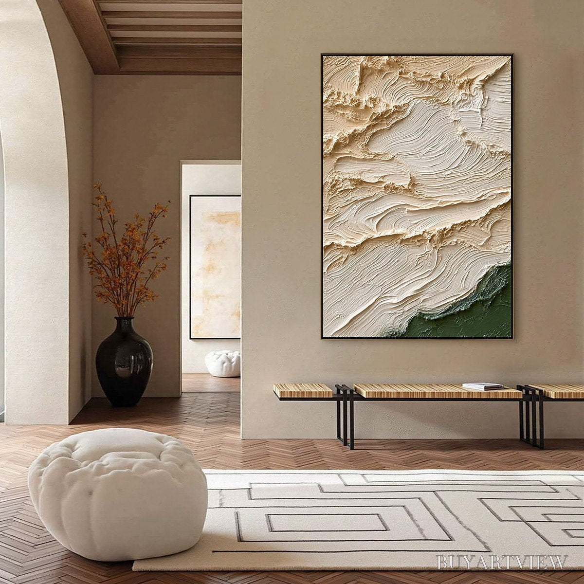 ARTOVITAS Terra Firma – Textured Wabi Sabi Abstract Oil Painting - image 4