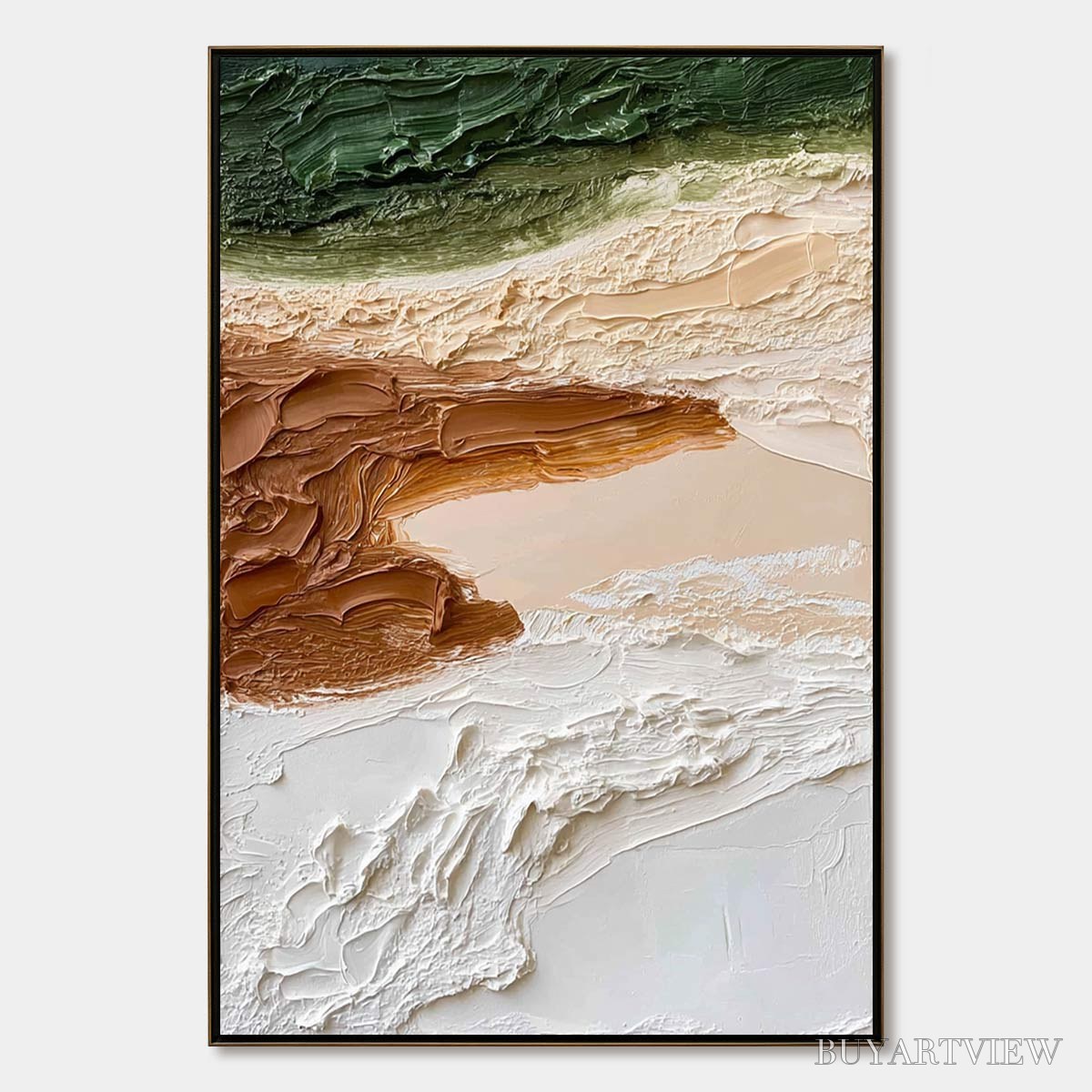 ARTOVITAS Earthen Strata – Textured Wabi Sabi Abstract Landscape Painting - image 1