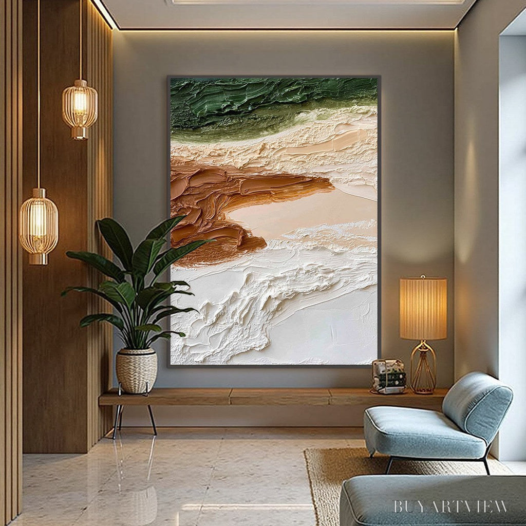 ARTOVITAS Earthen Strata – Textured Wabi Sabi Abstract Landscape Painting - image 2