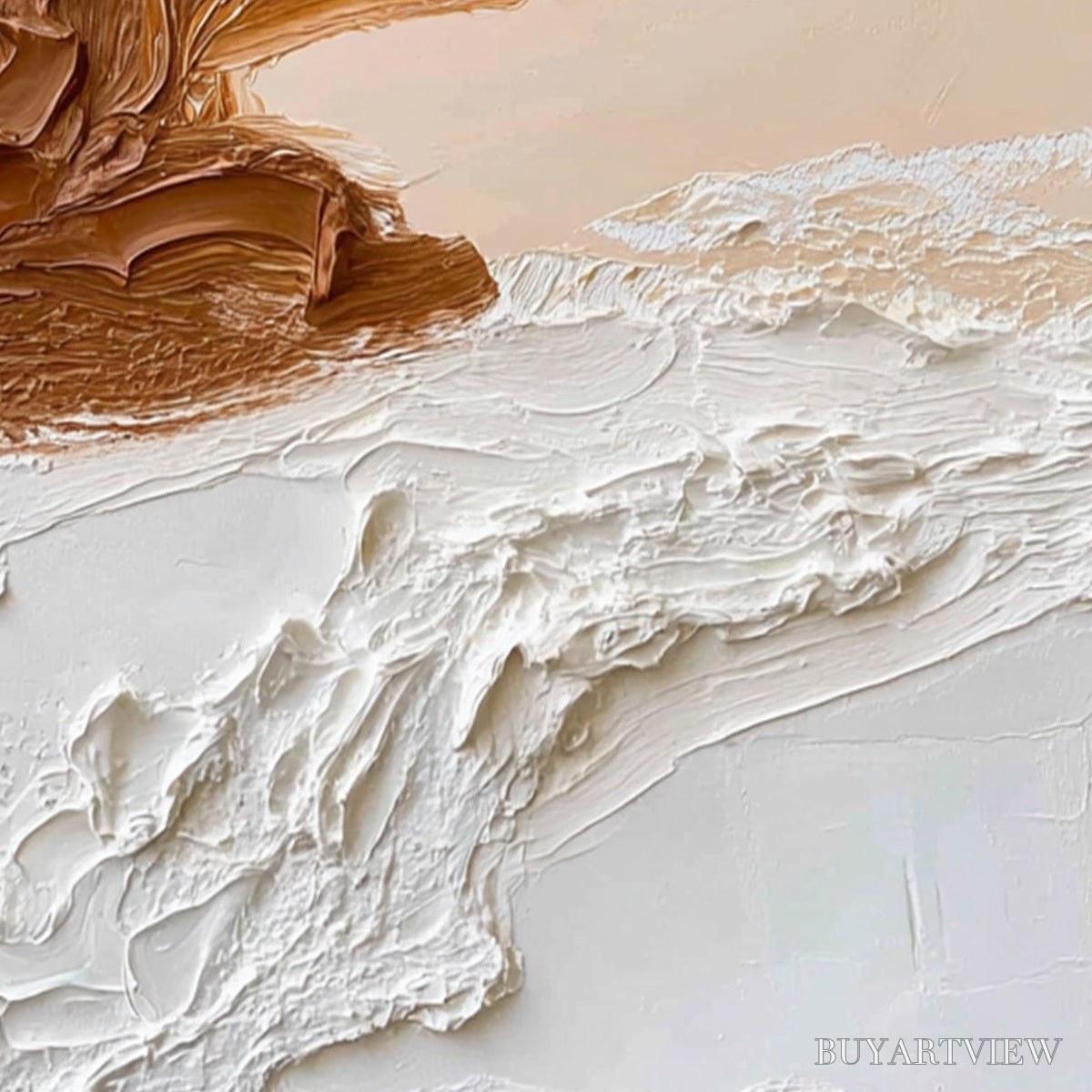 ARTOVITAS Earthen Strata – Textured Wabi Sabi Abstract Landscape Painting - image 3