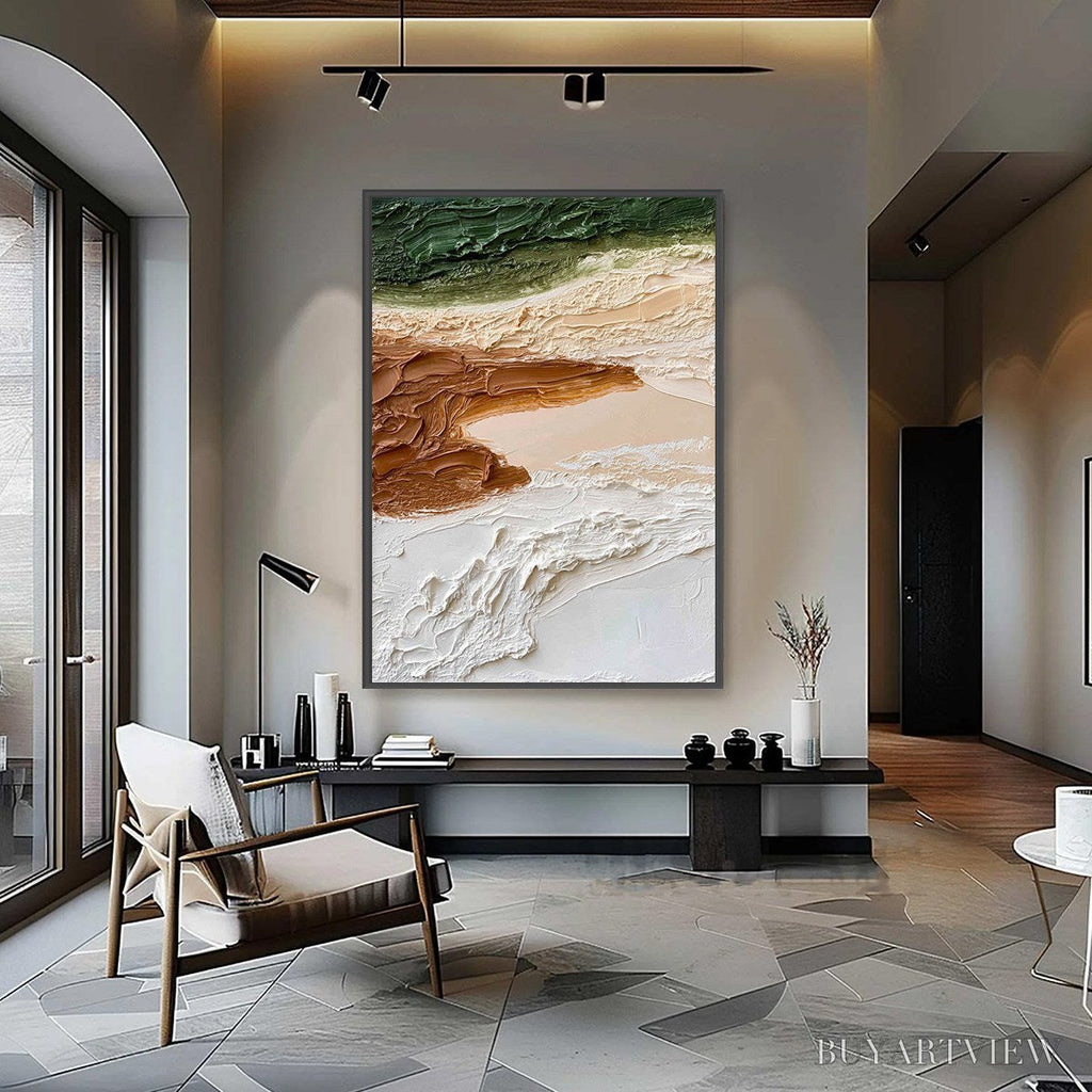 ARTOVITAS Earthen Strata – Textured Wabi Sabi Abstract Landscape Painting - image 4